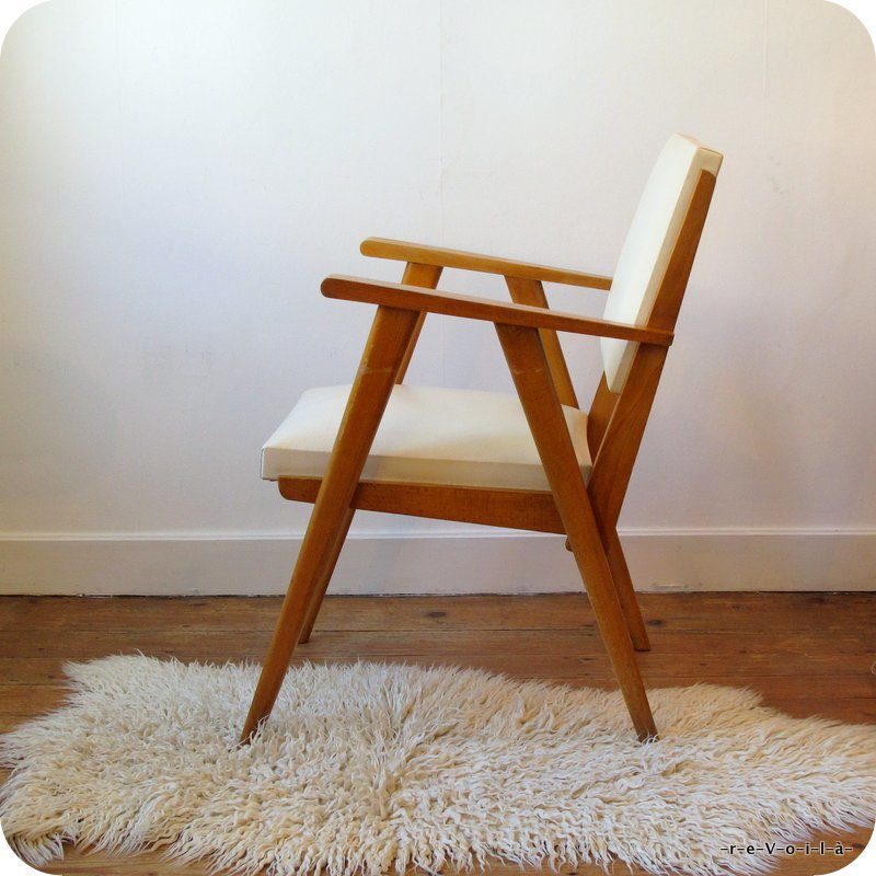 Fauteuil skaï blanc