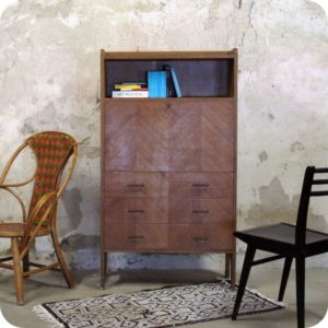Secrétaire 1950 placage chêne