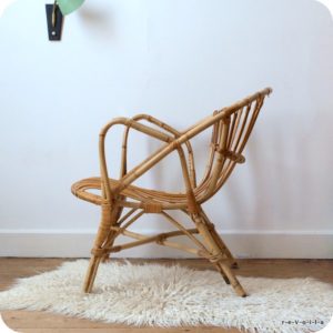 Fauteuil rotin accoudoir