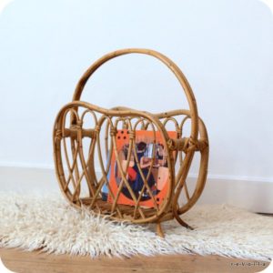 Porte-revue rotin 50’s