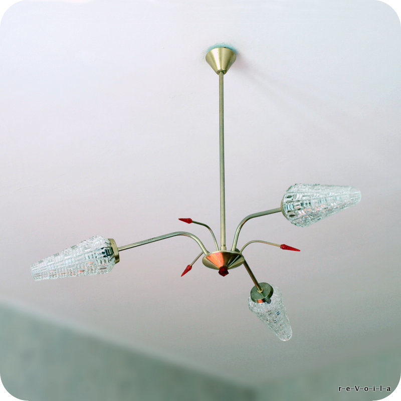 Lustre 3 branches tulipe 50