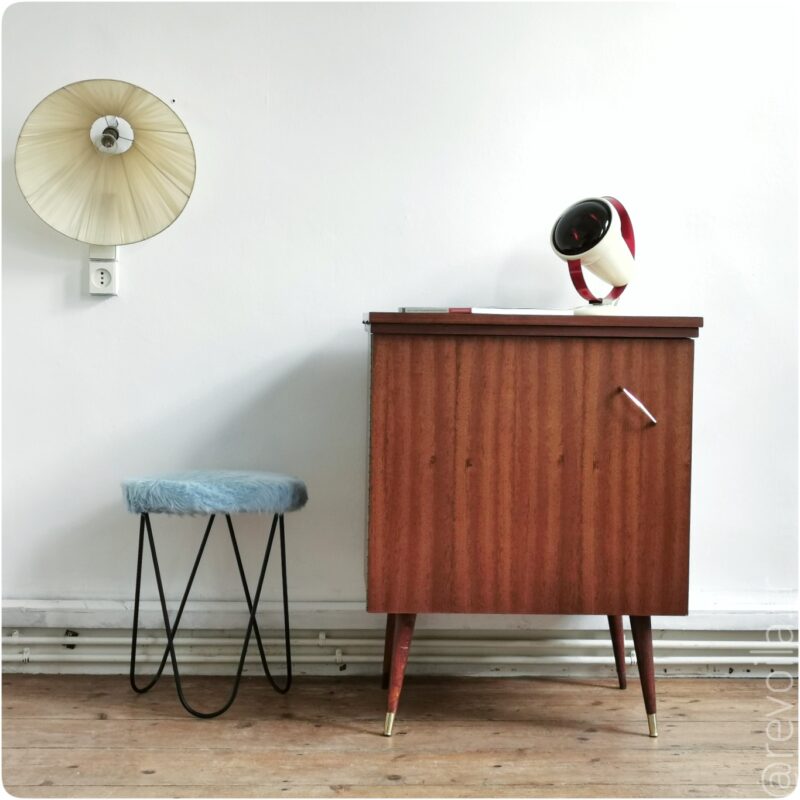 Meuble couture en acajou - petit bureau 1960