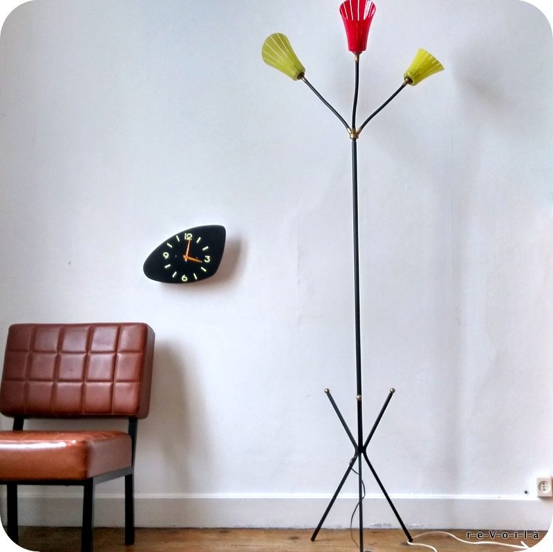 Lampadaire tripode 3 feux