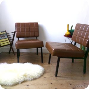 2 chauffeuses skaï marron